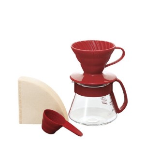 Hario V60 Colour Dripper & Pot Red Hario V60 Colour Dripper & Pot Red