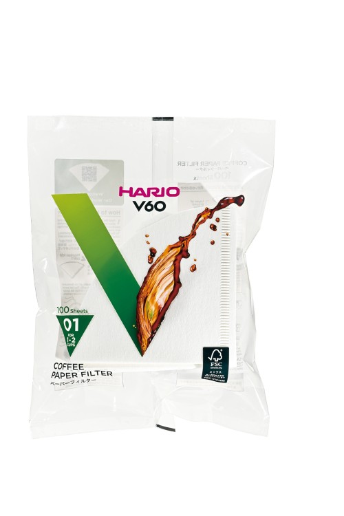 Hario Paper Filters 01 white 100τμχ