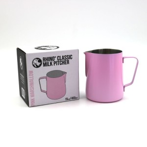 Rhino Pink Classic Milk Pitcher 15oz/450ml - Pink Marshmallow Rhino Pink Classic Milk Pitcher 15oz/450ml - Pink Marshmallow